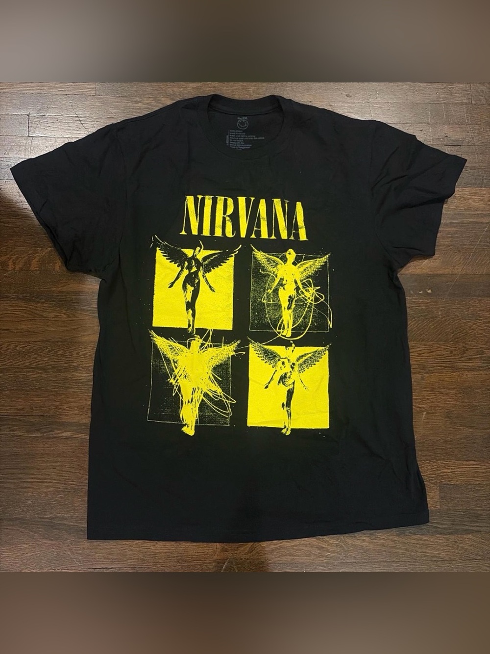 Nirvana In Utero black and yellow graphic tee